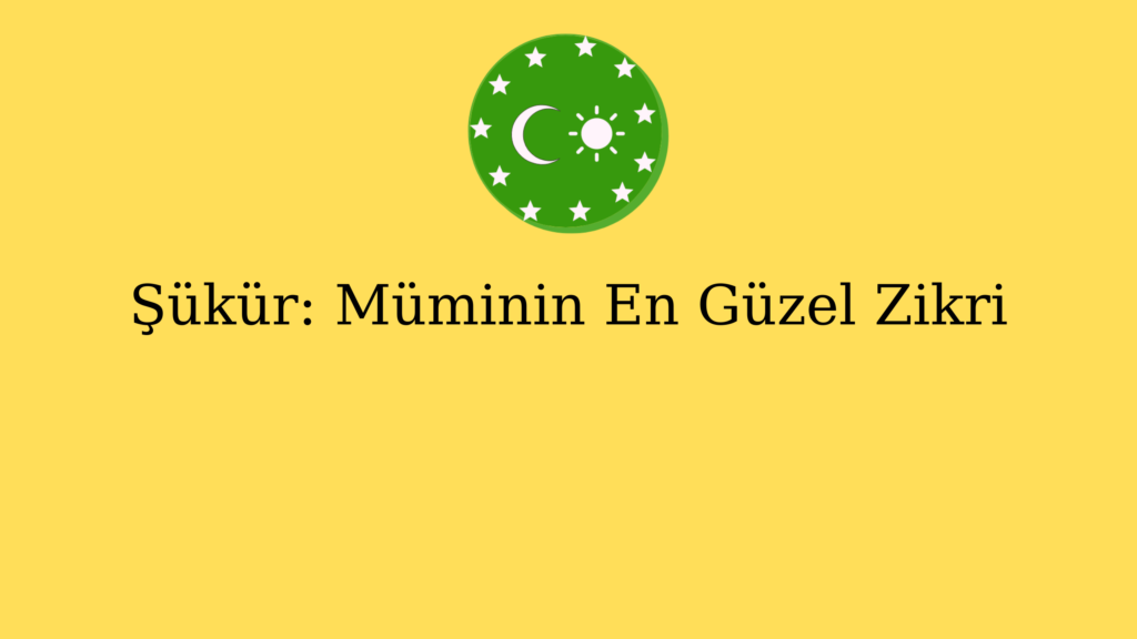 Şükür: Müminin En Güzel Zikri