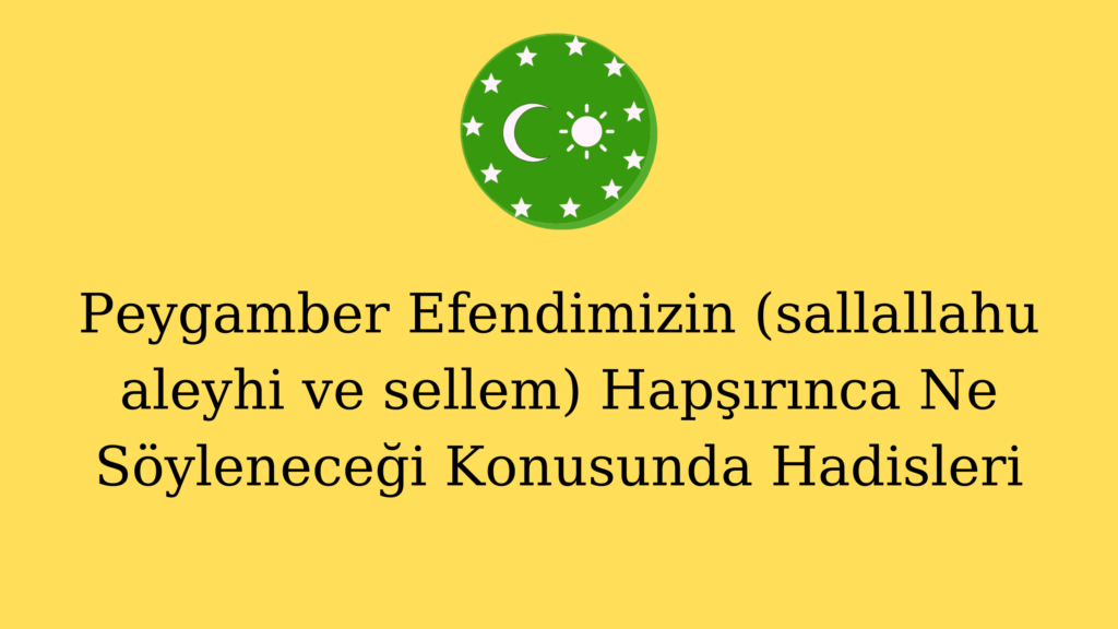 Peygamber Efendimizin (sallallahu aleyhi ve sellem) Hapşırınca Ne Söyleneceği Konusunda  Hadisleri